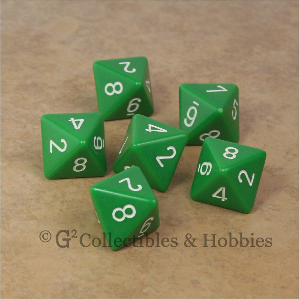 D8 RPG Dice Set : Opaque 6pc - Green