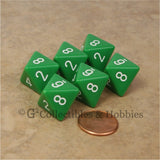 D8 RPG Dice Set : Opaque 6pc - Green