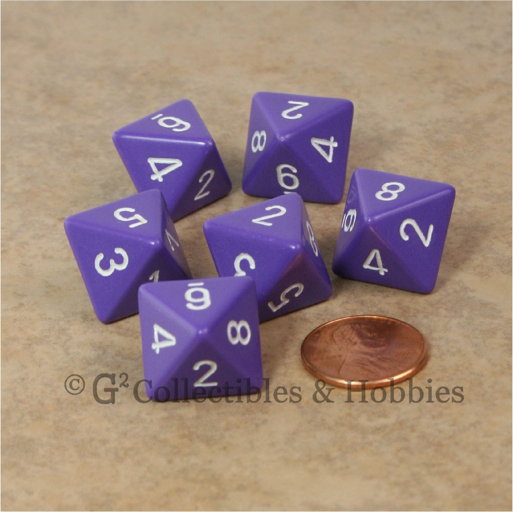 D8 RPG Dice Set : Opaque 6pc - Purple