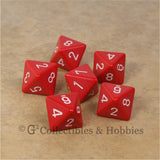 D8 RPG Dice Set : Opaque 6pc - Red