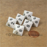 D8 RPG Dice Set : Opaque 6pc - White