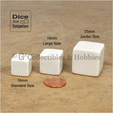 D6 19mm Blank White 6pc Dice Set