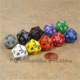 D20 RPG Dice Set : Opaque 10pc - 10 Colors