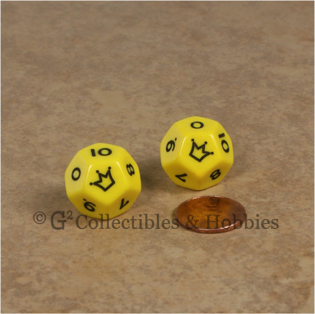 D12 Jester Dice (0 to 10) Pair - Yellow