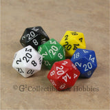 D20 RPG Dice Set : Opaque 6pc - 6 Colors