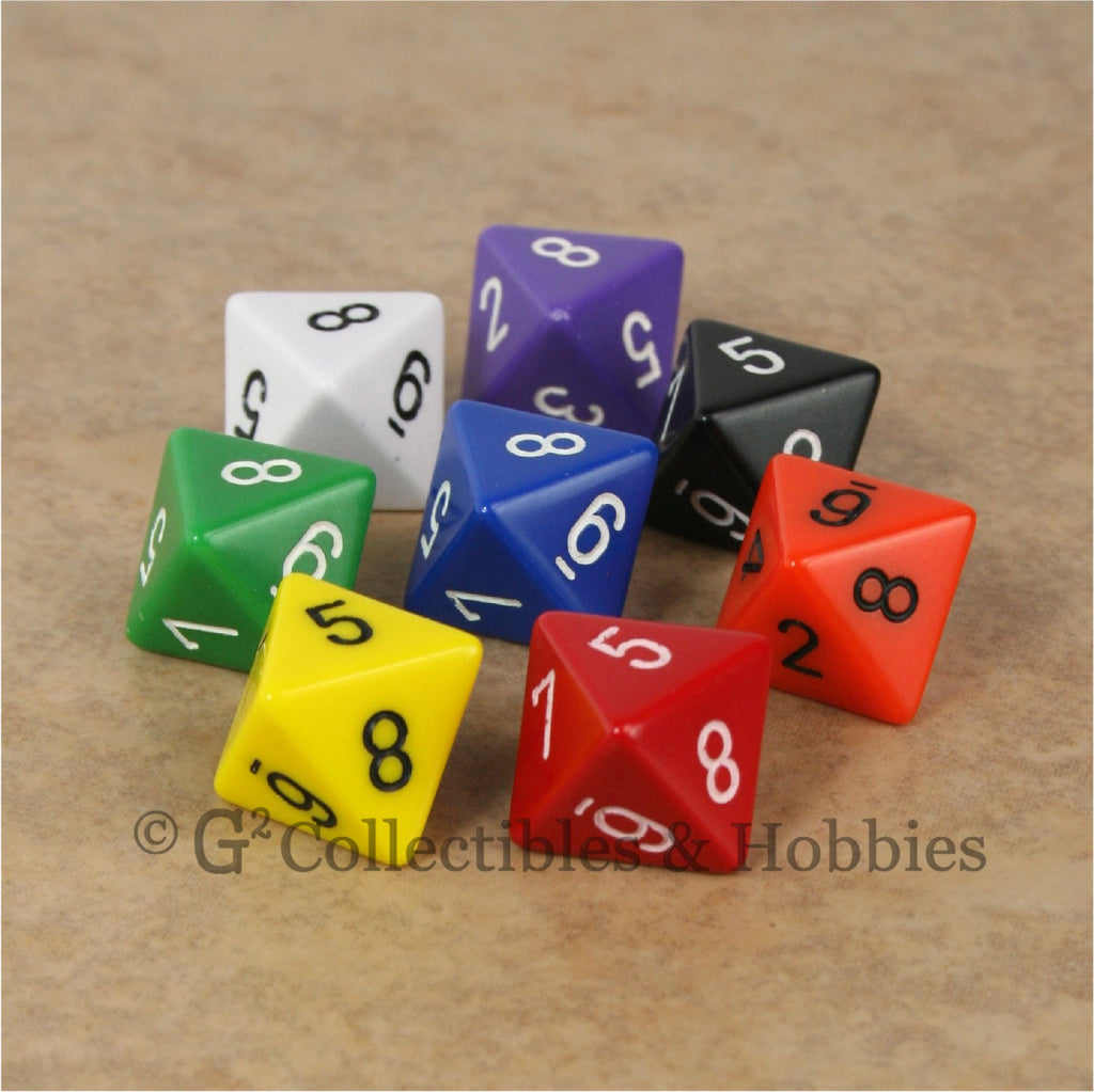 D8 RPG Dice Set : Opaque 8pc - 8 Colors