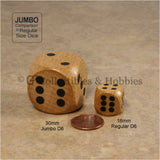 D6 30mm Jumbo Wood (Light Stained) 2pc Dice Set