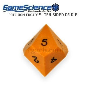 D5 (10 Sided) Opaque Orange Gamescience Die