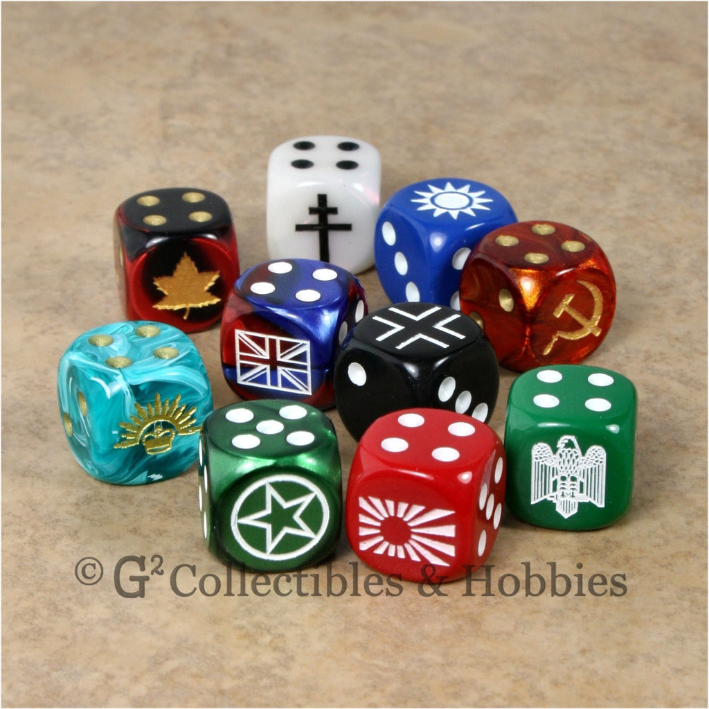 WWII Axis & Allies 10pc Dice - Set A
