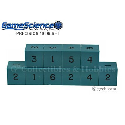 Gamescience Precision D6 Dice Set Opaque Blue 10pc