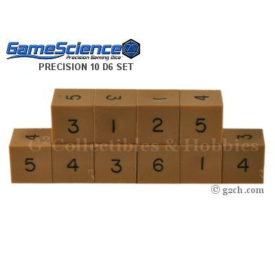 Gamescience Precision D6 Dice Set Opaque Brown 10pc