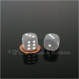 D6 12mm Frosted Smoke with White Pips 10pc Dice Set