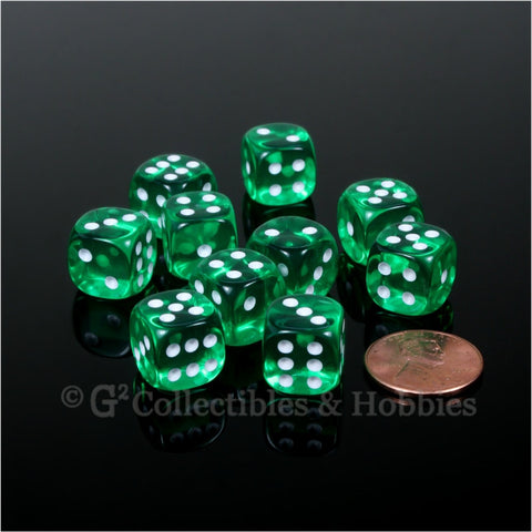 D6 10mm Opaque Hunter Green with White Pips 10pc Dice Set – G2 Collectibles  & Hobbies