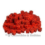 D6 16mm Opaque Red with Black Pips 200pc Bulk Set