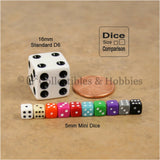 D6 5mm Deluxe Rounded Edge 30pc MINI Dice Set - Opaque Black
