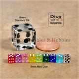 D6 5mm Deluxe Rounded Edge 30pc MINI Dice Set - Transparent Clear
