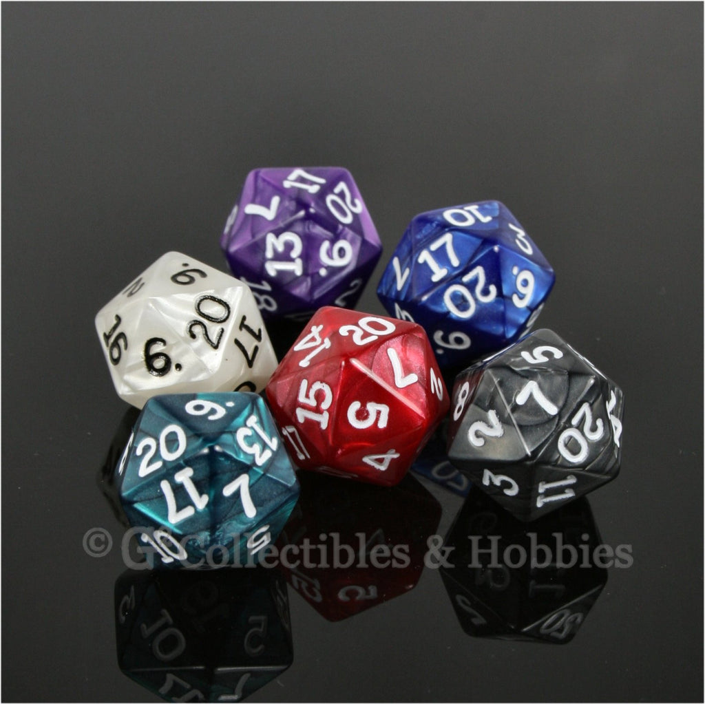 D20 RPG Dice Set : Pearlized 6pc