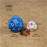Jumbo RPG 7pc Dice & Bag Set - Blue with White Numbers