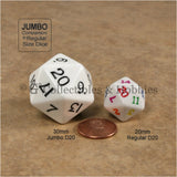 Jumbo RPG 7pc Dice & Bag Set - White with Black Numbers