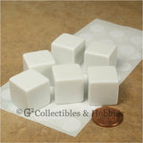 D6 19mm Blank White 6pc Dice Set