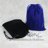 Dice Bag: Large Blue & Black Velveteen - 2pc Set