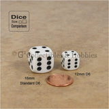 D6 12mm Rounded Edge Green with White Pips 10pc Dice Set