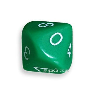 D10 Opaque Green with White Numbers
