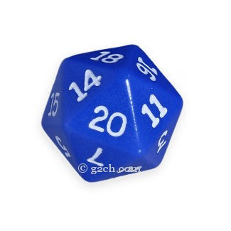 D20 Opaque Blue with White Numbers