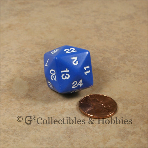 D24 Opaque Blue with White Numbers