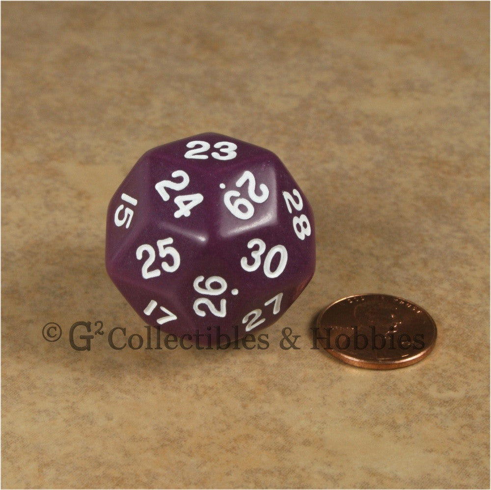 D30 Opaque Purple with White Numbers