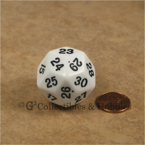 D30 Opaque White with Black Numbers