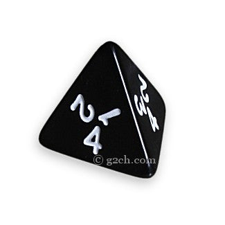D4 Opaque Black with White Numbers