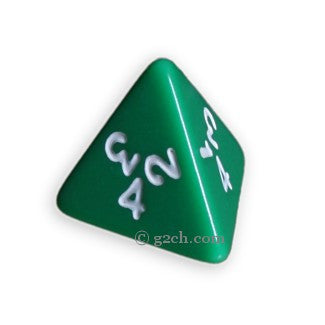 D4 Opaque Green with White Numbers