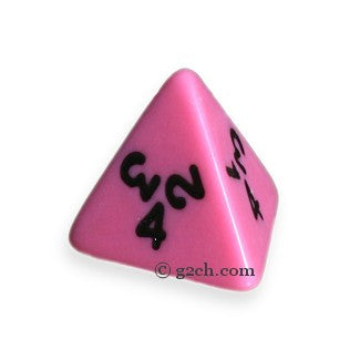 D4 Opaque Pink with Black Numbers