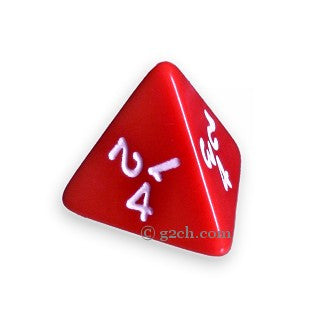 D4 Opaque Red with White Numbers