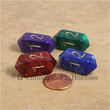 D4 Crystal Pearl Dice 4pc Set - Red, Blue, Green & Purple