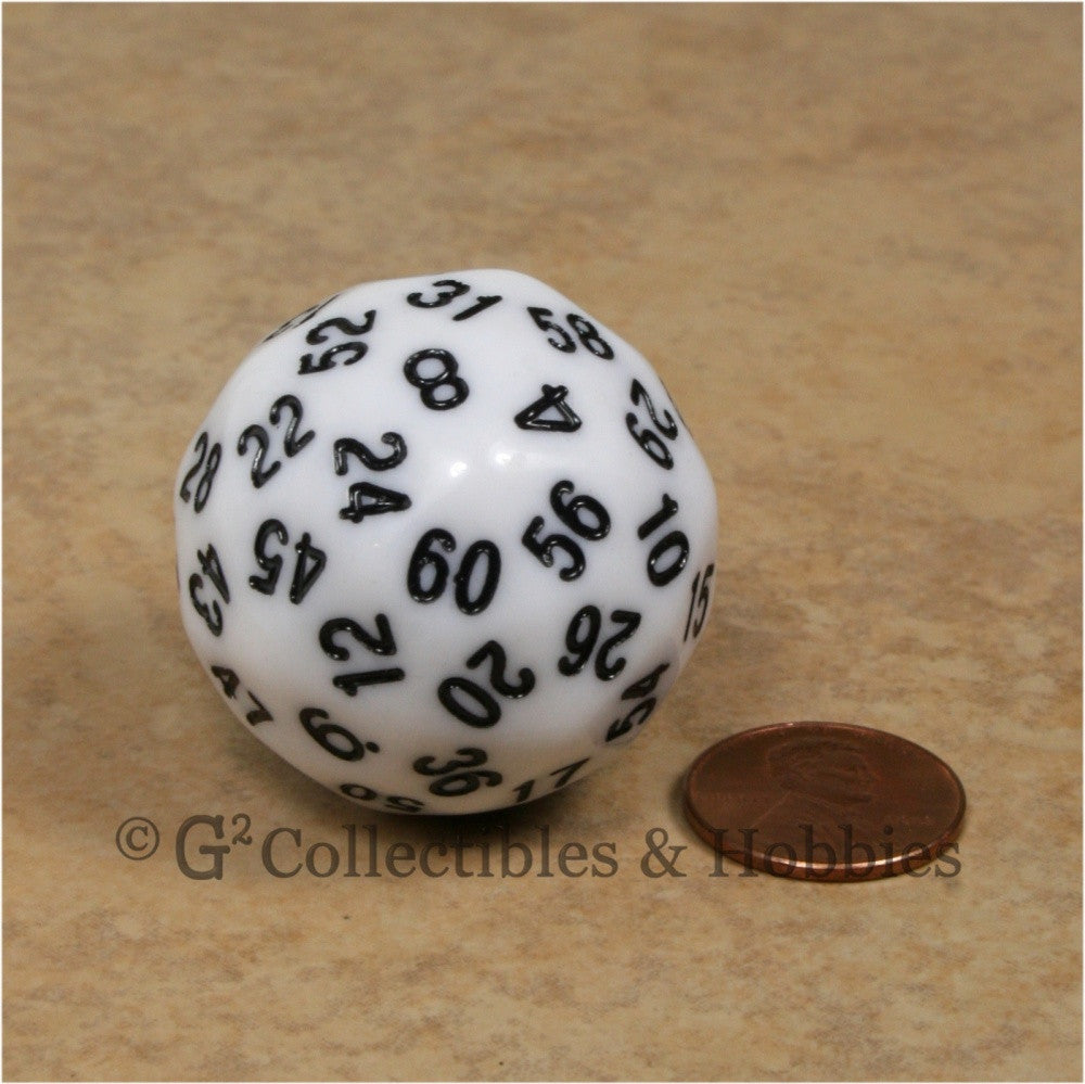D60 White Sixty Sided Die
