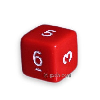 D6 Opaque Red with White Numbers