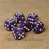 D6 16mm Deluxe Swirl Purple 6pc Dice Set