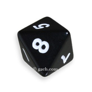 D8 Opaque Black with White Numbers