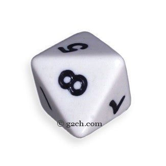 D8 Opaque White with Black Numbers