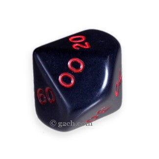 D10 DECADE Opaque Black with Red Numbers