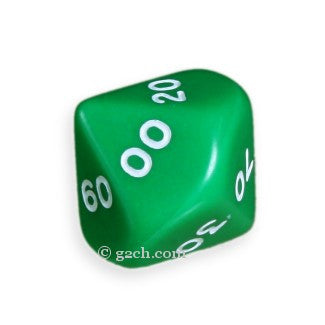 D10 DECADE Opaque Green with White Numbers