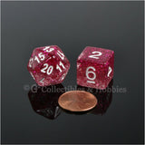 RPG Dice Set Glitter Purple Red with White Numbers 10pc