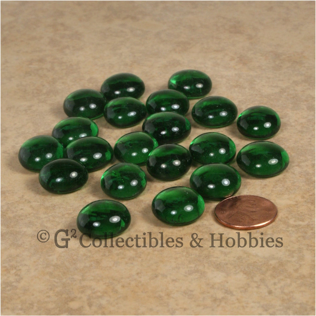 Glass Gaming Stones - 20pc Green