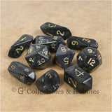RPG Dice Set Hybrid Pearl Black with Gold Numbers 10pc