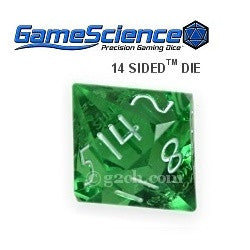 D14 Transparent Emerald Green Gamescience Gem Die