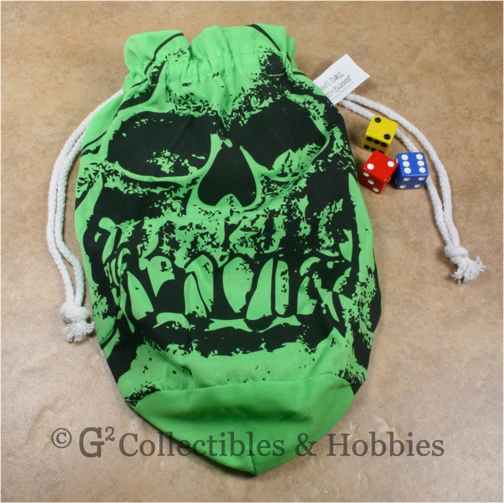 Dice Bag: Extra Large Orc Skull Green Dice Bag