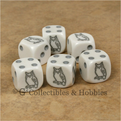 Owl 6pc Dice Set - Grey Owl