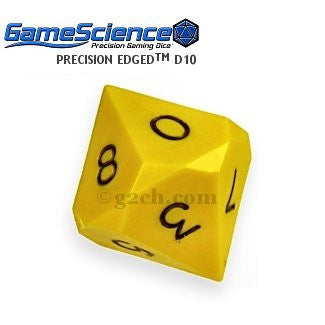D10 Opaque Yellow Gamescience Precision Die